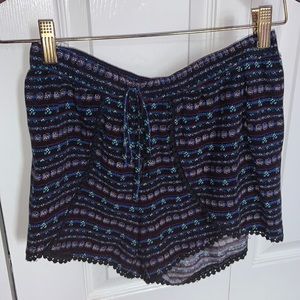 Hollister Tribal Print Slit Side Shorts- Womens XS